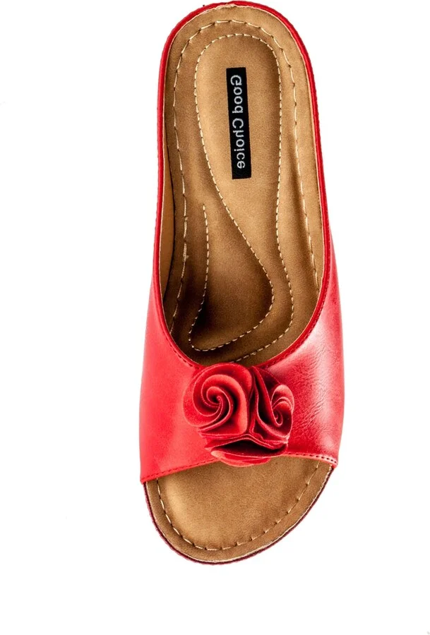 Gc Shoes Women's Sydney Rosette Wedge Sandals - Image 4