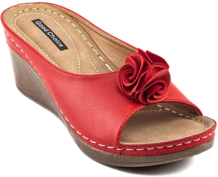 Gc Shoes Women's Sydney Rosette Wedge Sandals