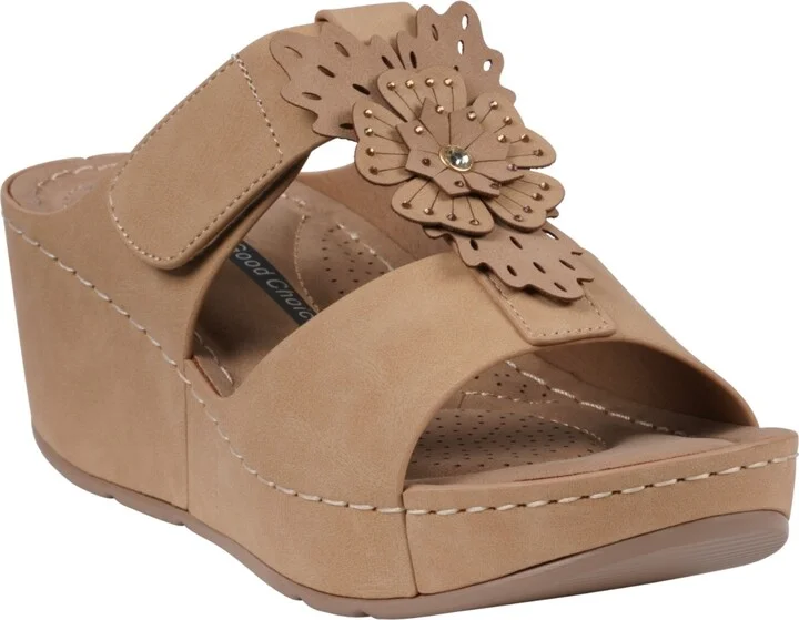 Gc Shoes Women's Talia Floral Wedge Sandals