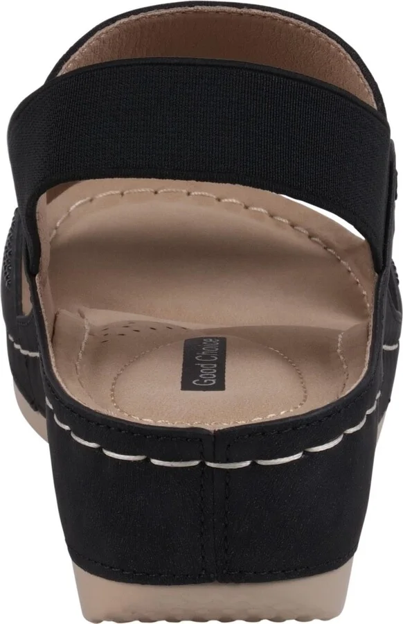 Gc Shoes Women's Tammy Embellished Elastic Double Band Wedge Sandals - Image 7