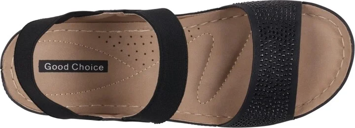 Gc Shoes Women's Tammy Embellished Elastic Double Band Wedge Sandals - Image 8
