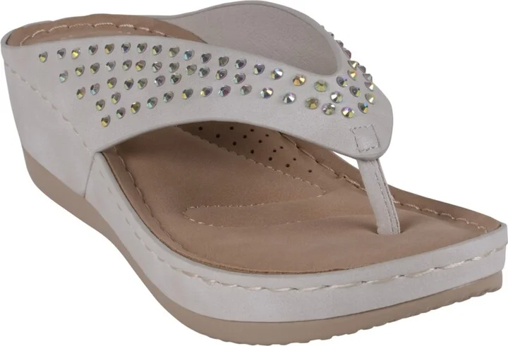 Gc Shoes Women's Tiana Embellished Comfort Wedge Sandals