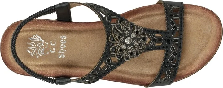 Gc Shoes Women's Toni Embellished Flower Slingback Flat Sandals - Image 4