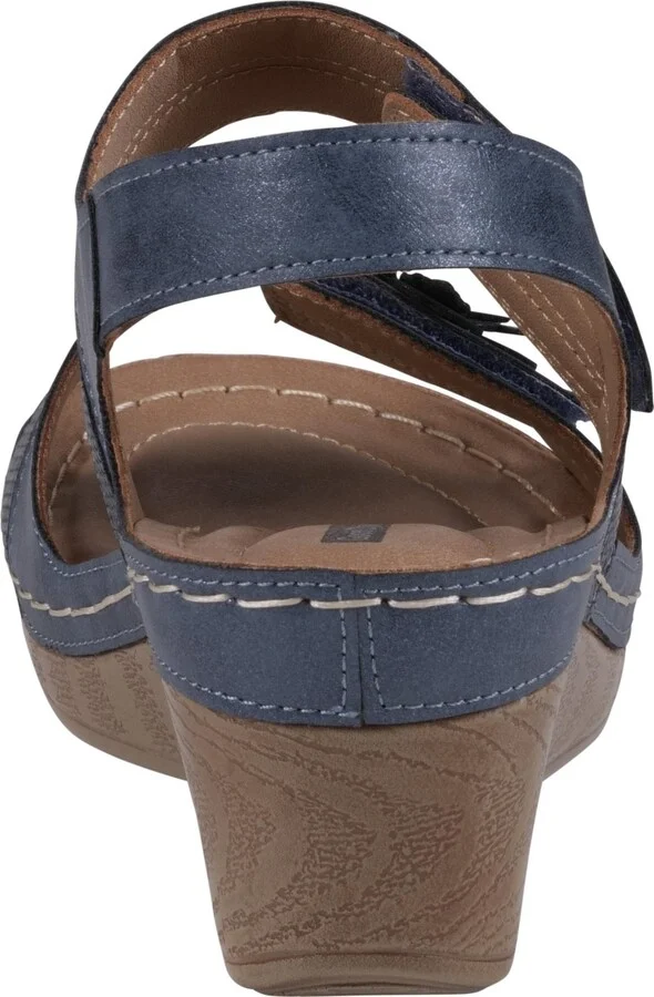 Gc Shoes Women's Tulip Stay-Put Double Band Flower Wedge Sandals - Image 3