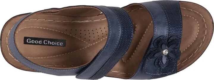 Gc Shoes Women's Tulip Stay-Put Double Band Flower Wedge Sandals - Image 4
