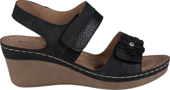 Gc Shoes Women's Tulip Stay-Put Double Band Flower Wedge Sandals - Image 10