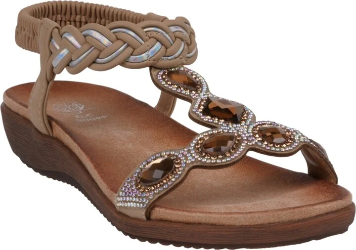 Gc Shoes Women's Victoria Jeweled Flat Sandals