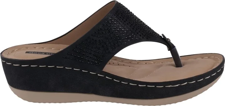 Gc Shoes Women's Wagner Embellished Thong Wedge Sandals - Image 2