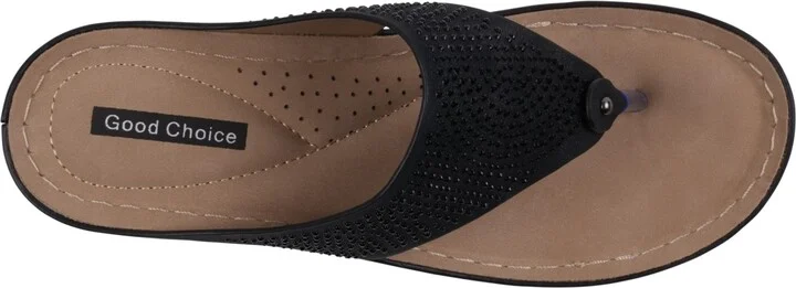 Gc Shoes Women's Wagner Embellished Thong Wedge Sandals - Image 4