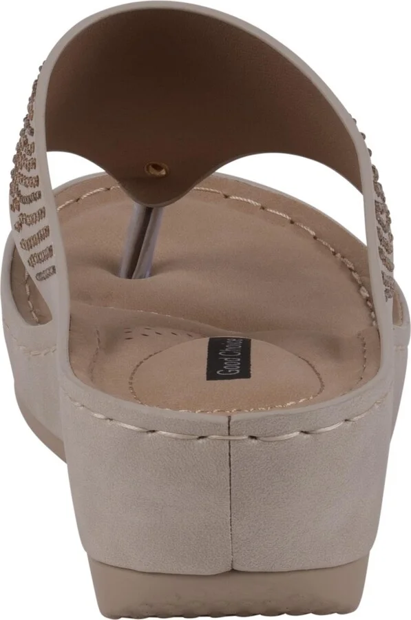 Gc Shoes Women's Wagner Embellished Thong Wedge Sandals - Image 7
