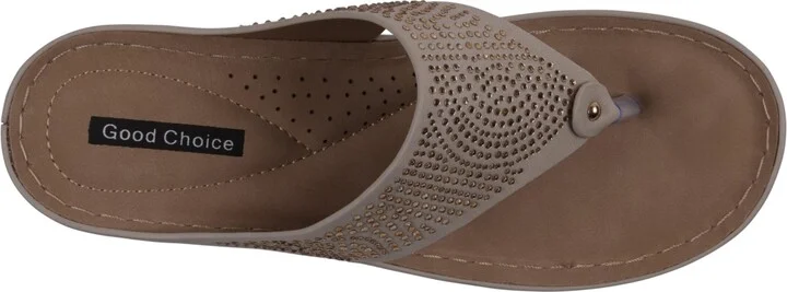 Gc Shoes Women's Wagner Embellished Thong Wedge Sandals - Image 8