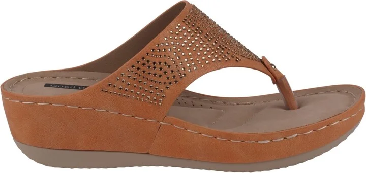 Gc Shoes Women's Wagner Embellished Thong Wedge Sandals - Image 10