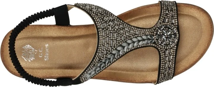 Gc Shoes Women's Wynn Embellished Flat Sandals - Image 4