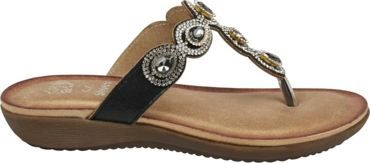 Gc Shoes Women's Zara Jeweled T Strap Thong Flat Sandals - Image 6