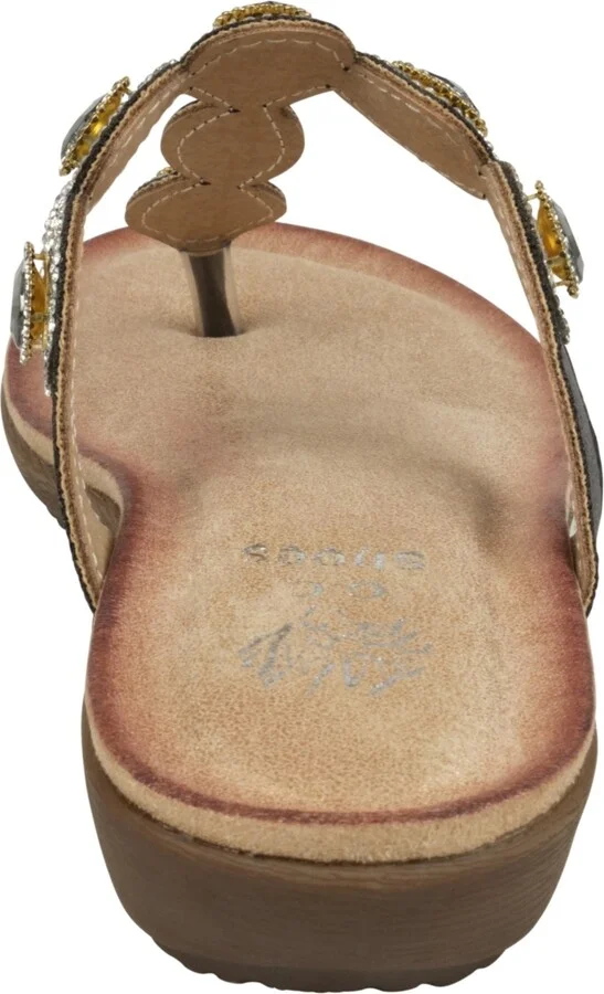 Gc Shoes Women's Zara Jeweled T Strap Thong Flat Sandals - Image 7