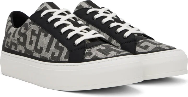 GCDS Black & Off-White Monogram Sneakers - Image 4