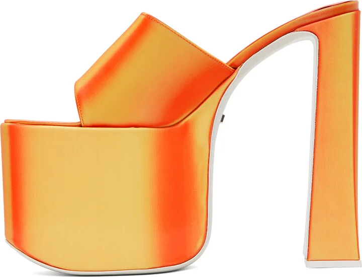 GCDS Orange Holographics Heeled Sandals - Image 3