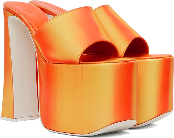 GCDS Orange Holographics Heeled Sandals - Image 4