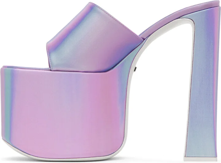 GCDS Purple Holographics Heeled Sandals - Image 3