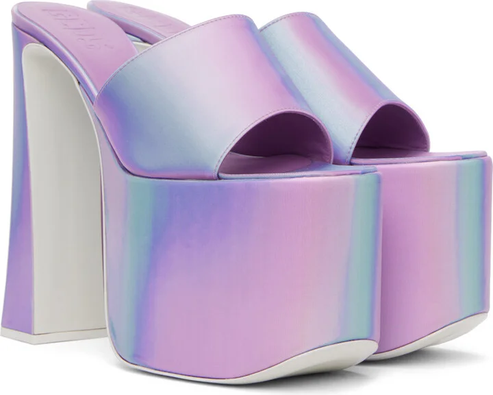 GCDS Purple Holographics Heeled Sandals - Image 4
