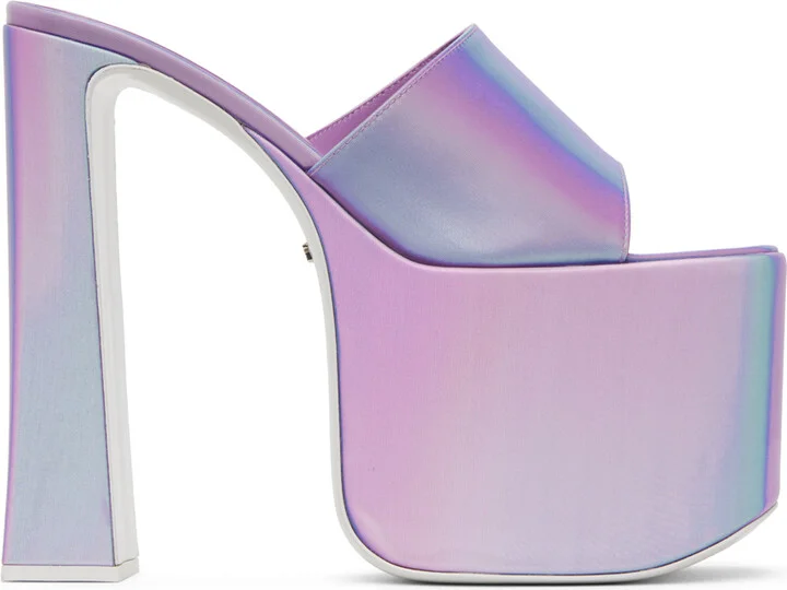 GCDS Purple Holographics Heeled Sandals