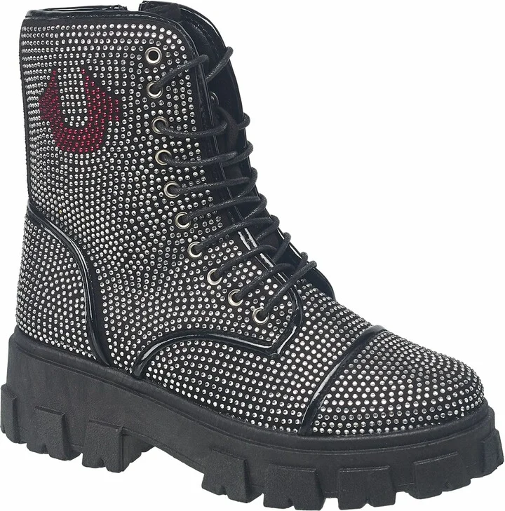 Gee Rhinestone Combat Boot
