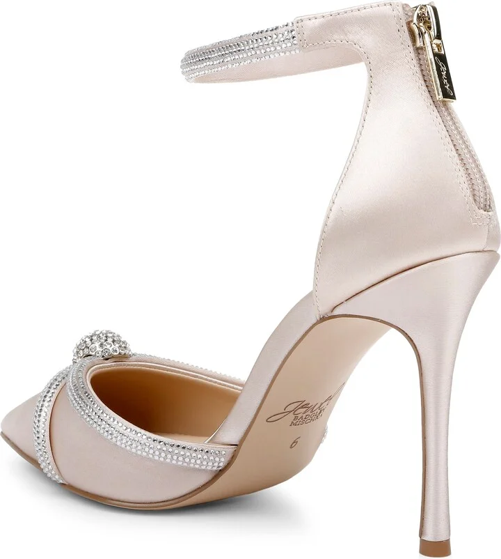 Geena Crystal Embellished Pointed Toe Ankle Strap Pump - Image 2