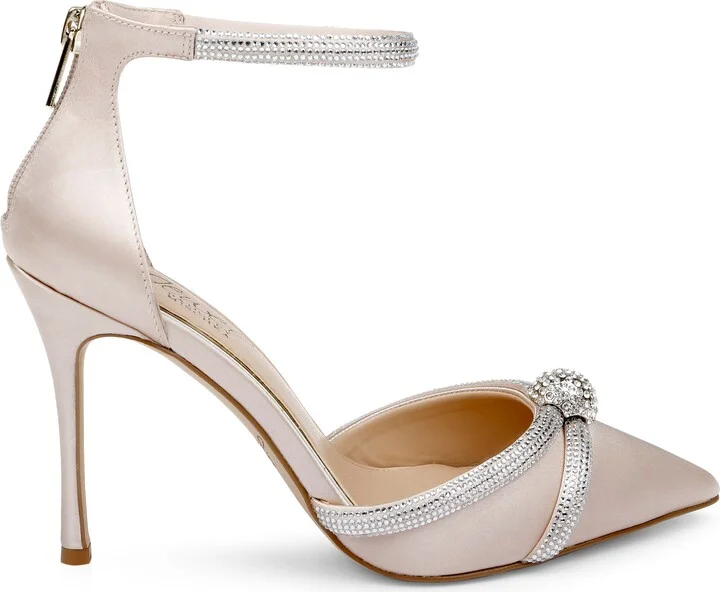 Geena Crystal Embellished Pointed Toe Ankle Strap Pump - Image 3