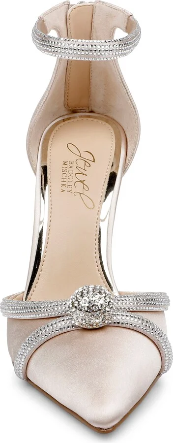 Geena Crystal Embellished Pointed Toe Ankle Strap Pump - Image 4