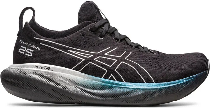 Gel-Nimbus 25 Platinum 1011B616.001 Road Running Shoes Men's Black PureGEL