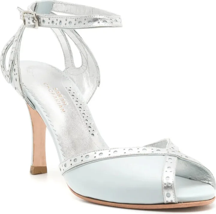 Gelee 75mm metallic-finish sandals - Image 2