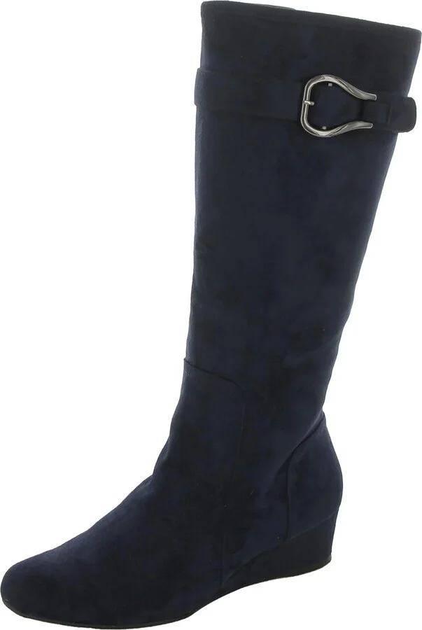 GELSEY Womens Textile Manmade Knee-High Boots