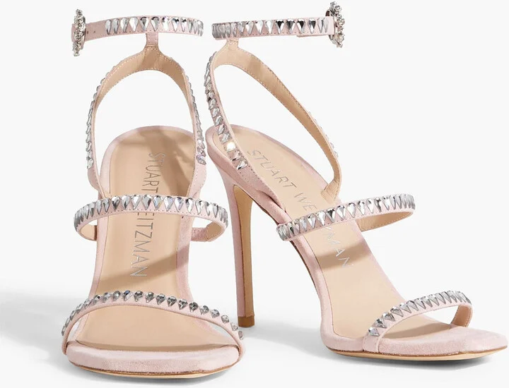 Gem Cut 100 crystal-embellished suede sandals - Image 2