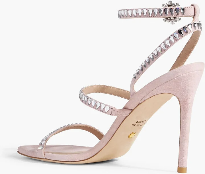 Gem Cut 100 crystal-embellished suede sandals - Image 3