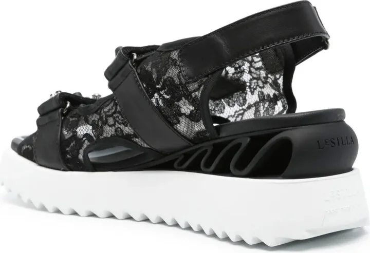 Gem-Embellished Laced Sandals - Image 3