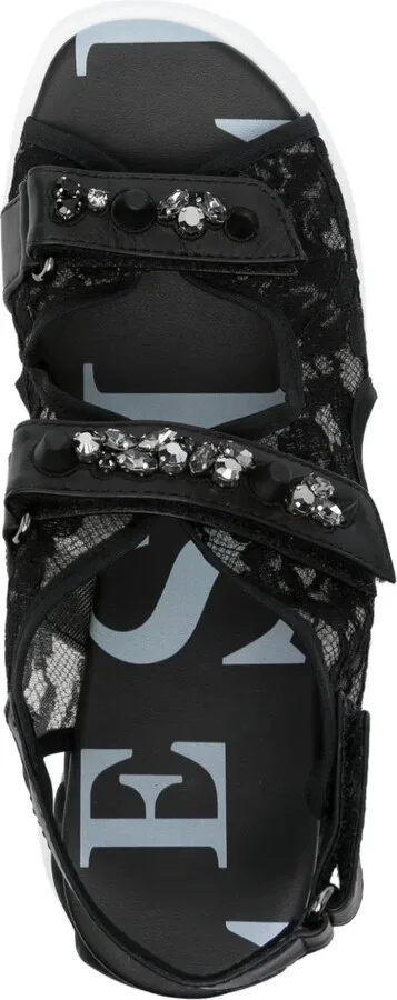 Gem-Embellished Laced Sandals - Image 4