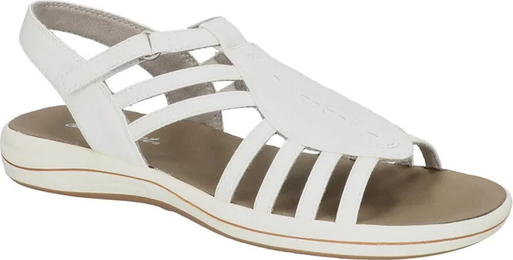 Gem Womens Faux Leather Peep-Toe Slingback Sandals
