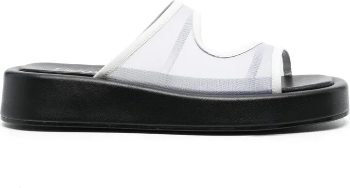 Gemini leather mesh slides