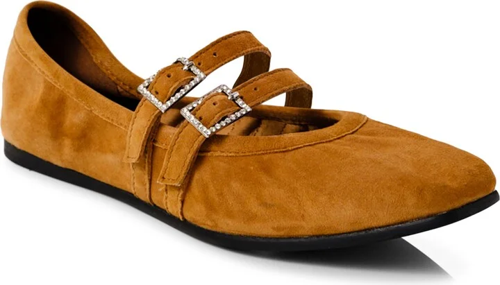 Gemini Rhinestone Buckle Ballet Flat