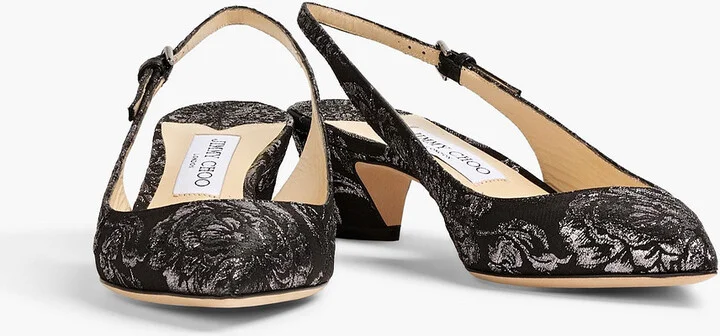 Gemma 40 metallic brocade slingback pumps - Image 2