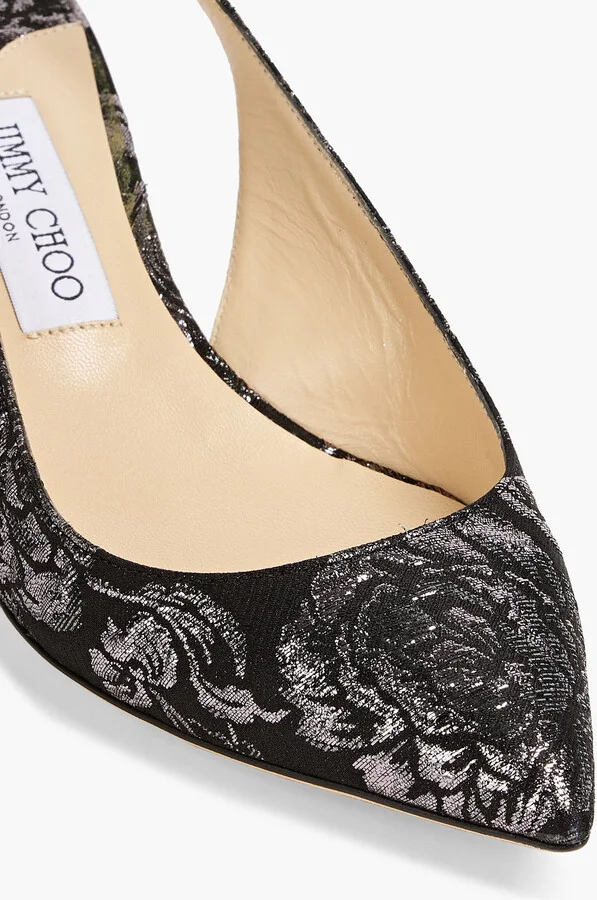 Gemma 40 metallic brocade slingback pumps - Image 4