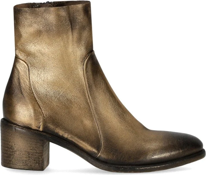 Gemma Gold Heeled Ankle Boot