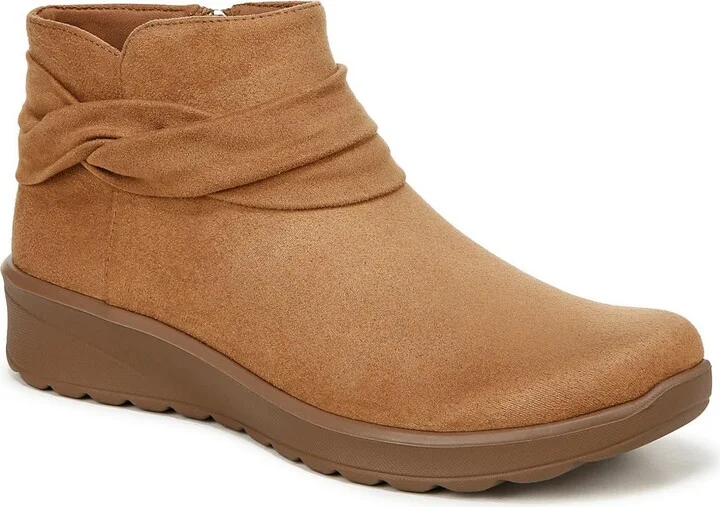 Gemma Womens Faux Suede Zip Up Ankle Boots