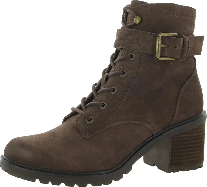 Gemma Womens Zipper Booties Combat & Lace-up Boots
