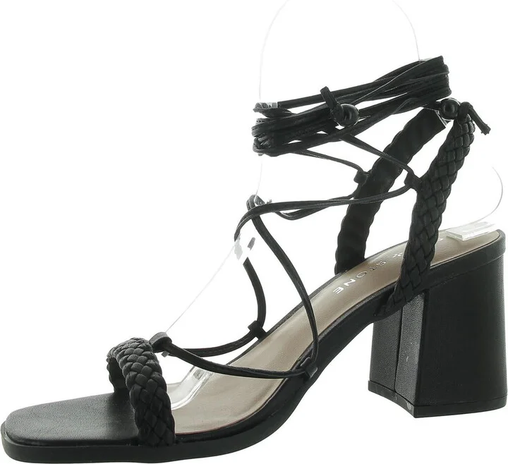 Gemmaa Womens Faux Leather Braided Slingback Sandals