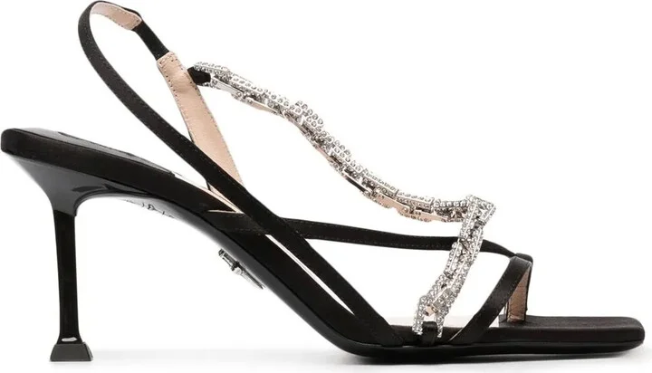 Gemstone-Detailed Mid-Heel Sandals