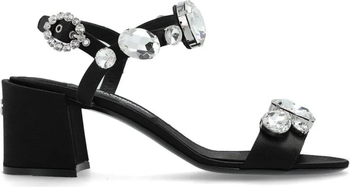 Gemstone Embellishment Heeled Sandals