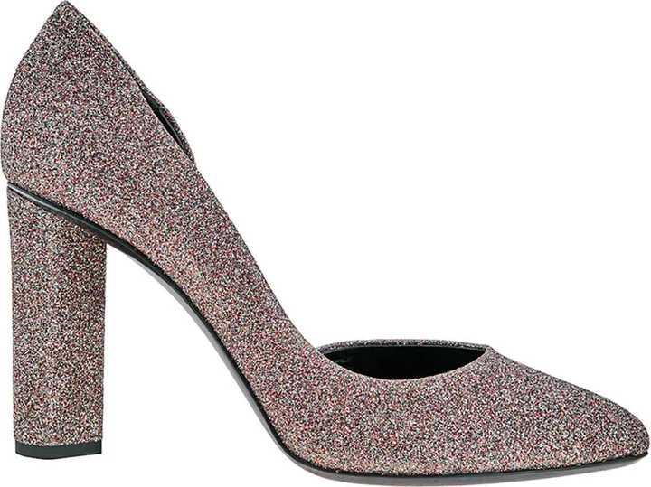 Gena Multicolor Glitter D'Orsay Chunky Heel Pumps