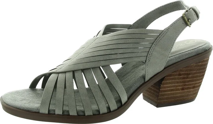 Gena Womens Strappy Faux Leather Heels