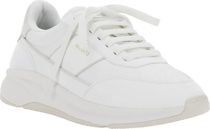 'Genesis Neo Runner' White Low Top Sneakers With Logo Lettering On Tongue And Heel In Leather Blend Man - Image 2